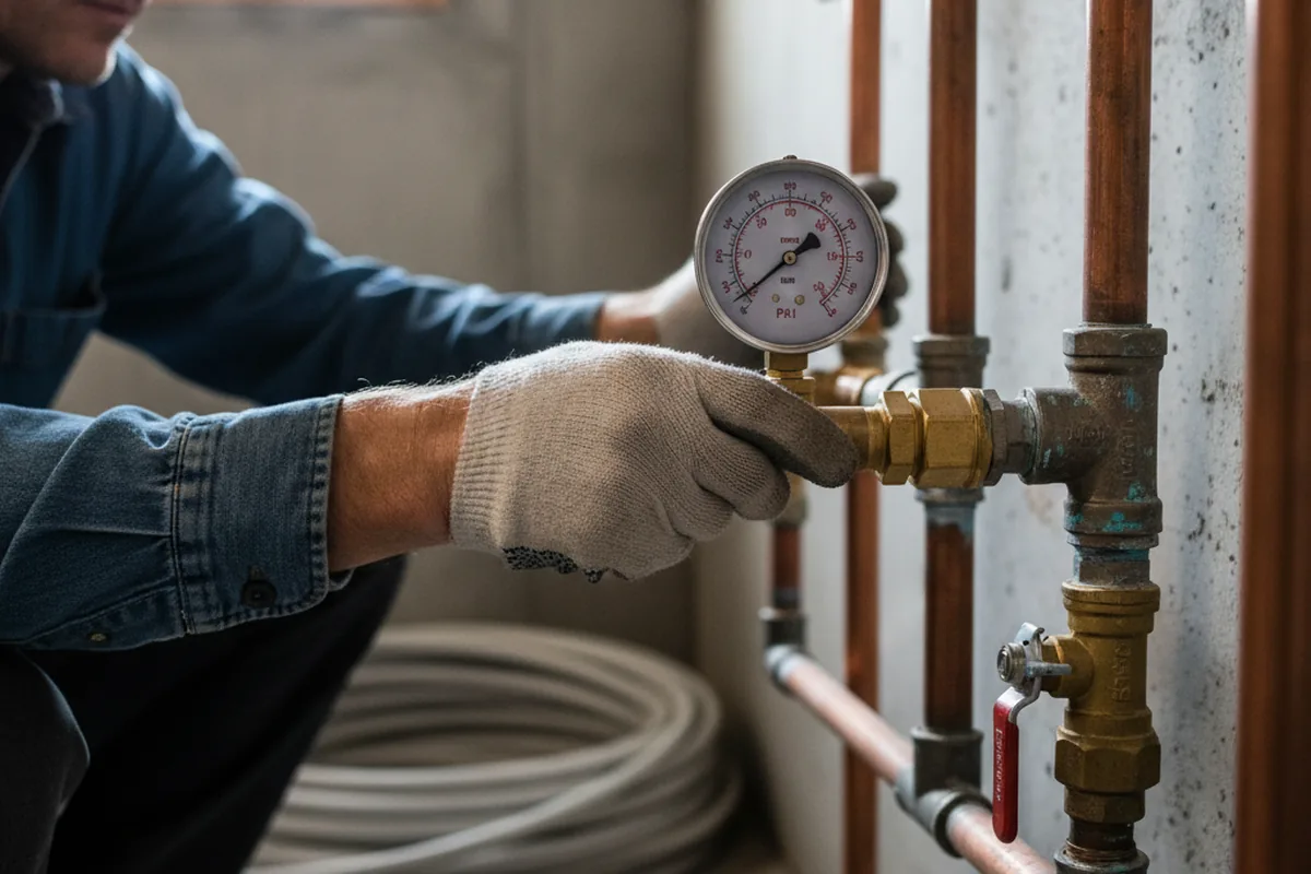 Pressure testing a repaired line during Water Line Repair in Coltons Point